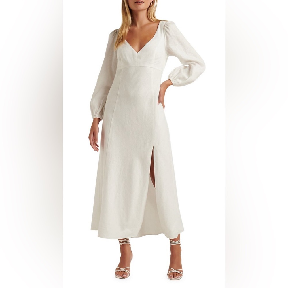 Ever New Porcelain Ivy Linen Midi Dress